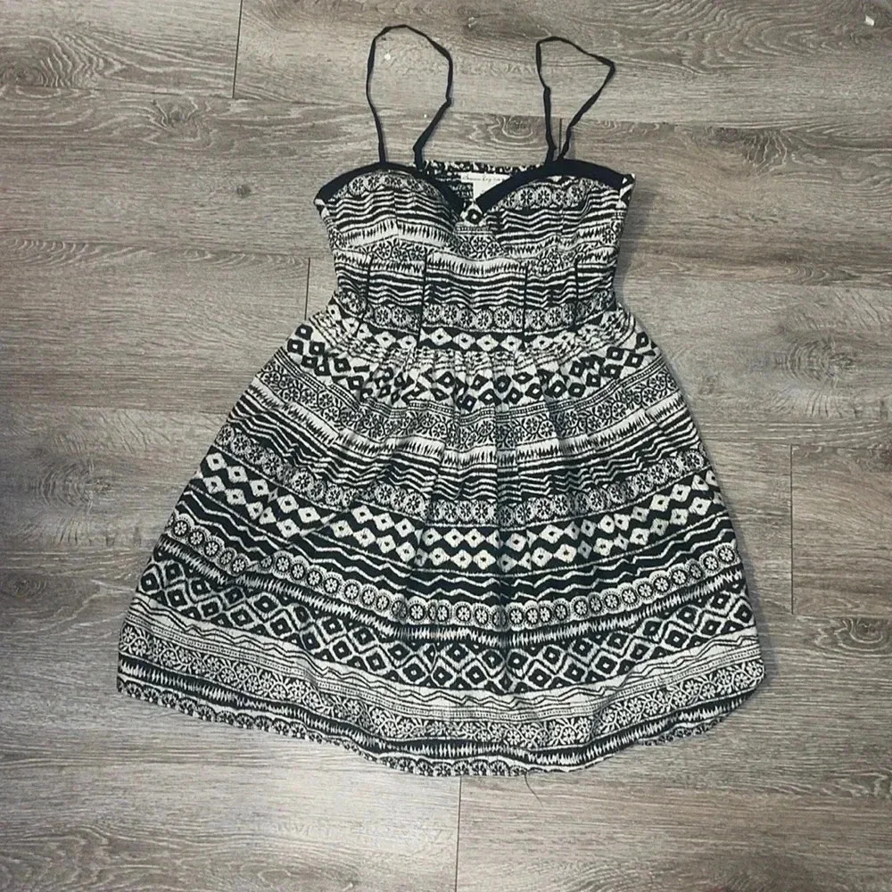 American Rag Black and White Patterned Mini Dress